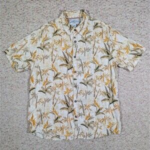 Margaritaville Hawaiian Shirt Mens XL 100% Rayon Bird of Paradise Bamboo Floral